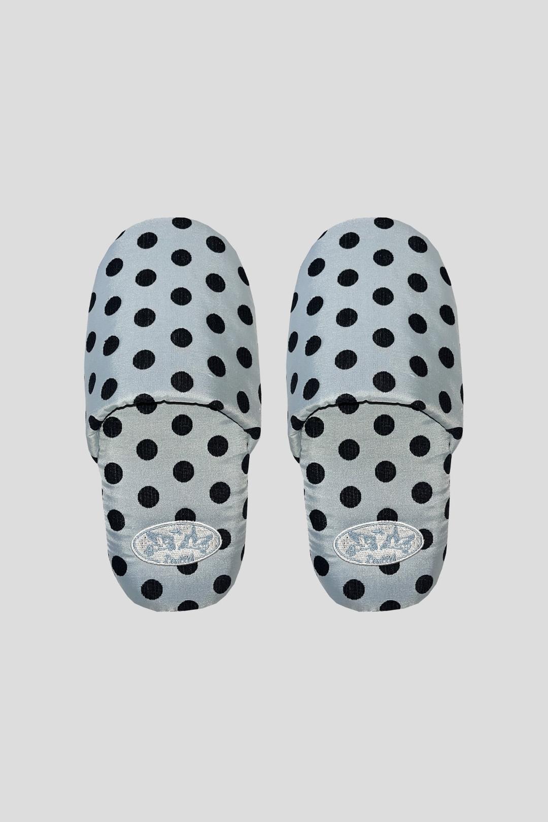 Cutie Dot Room Shoes - Silver Blue