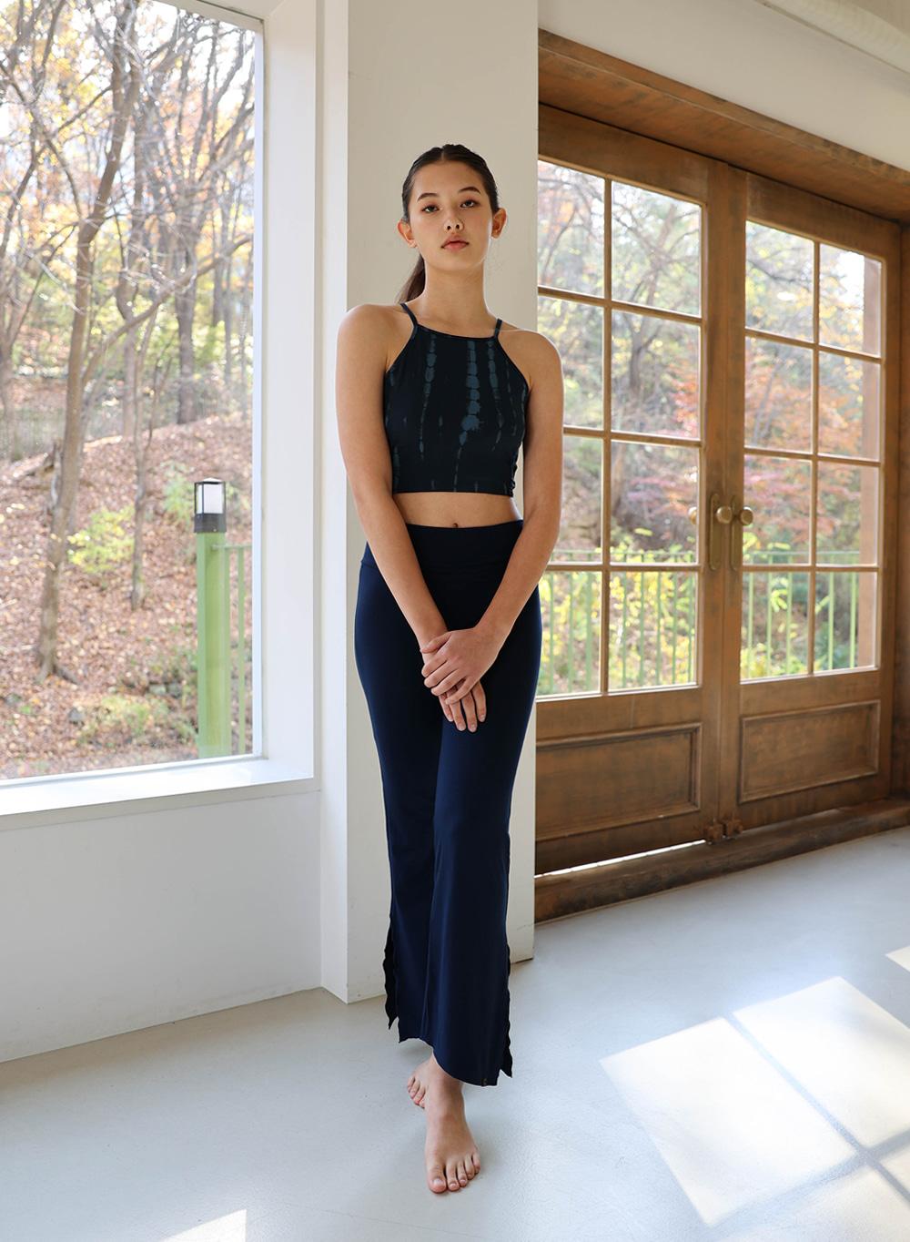 솔리드 플레어 팬츠 - 네이비