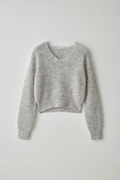T/T V-neck kid mohair knit