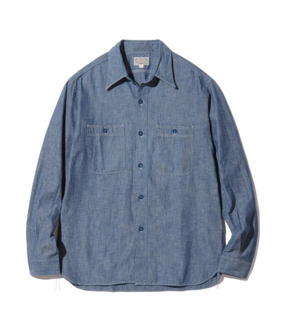 Lot No. BR25995 / BLUE CHAMBRAY WORK SHIRTS (LONG SLEEVE)-TOYO ENTERPRISE ONLINE STORE