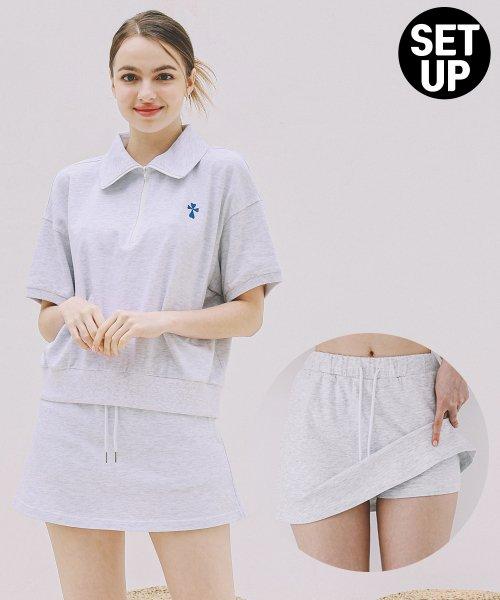 [SET] Women Hank Half Zipup Pants skirt W.M.Gray