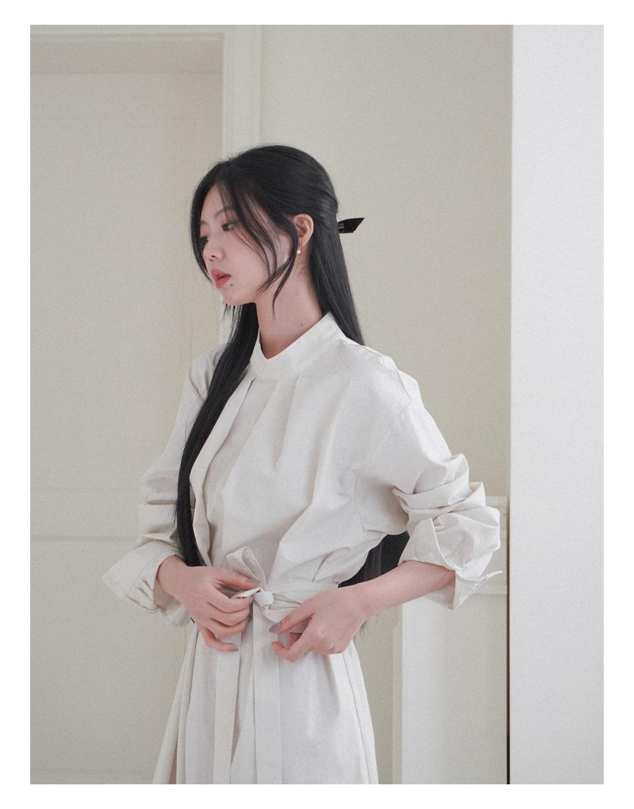 베인 모크넥 원피스 [아이보리]