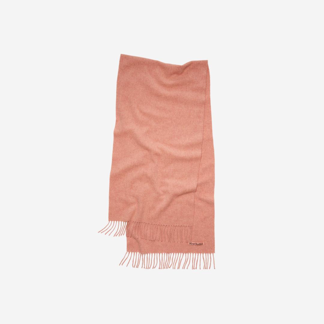 Acne Studios Narrow Wool Fringe Scarf Rose Melange