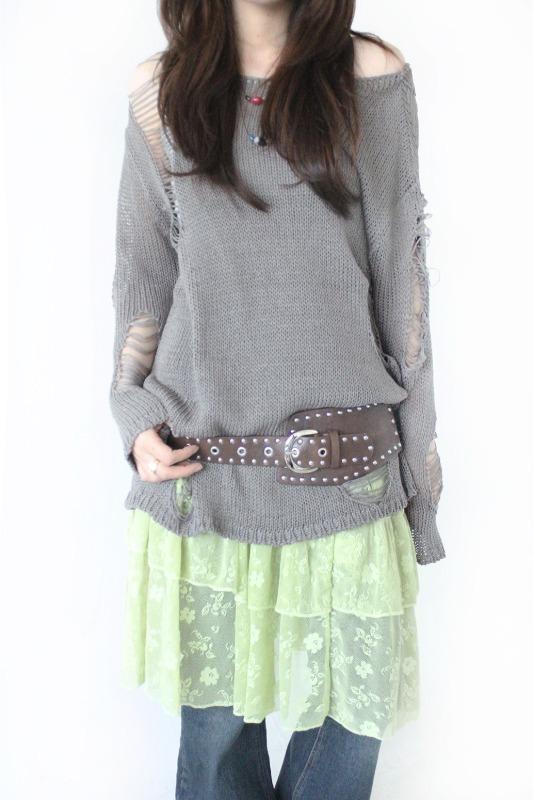 long damage knit (2color)