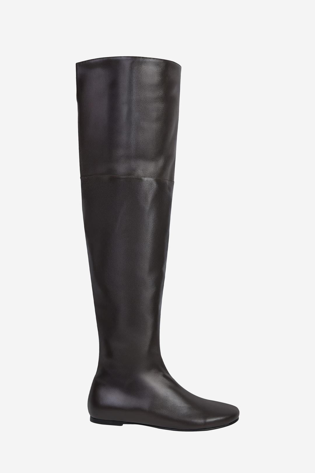 [Exclusive] Knee High Leather Boots / Brown