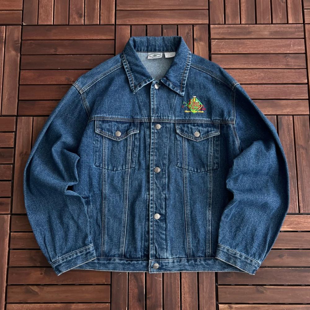 [XL]90's USA 빈티지 펍 데님 트러커 자켓