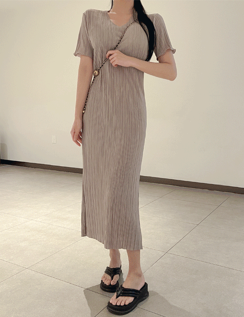 [W]/[자체제작]리우 플리츠 썸머 롱원피스