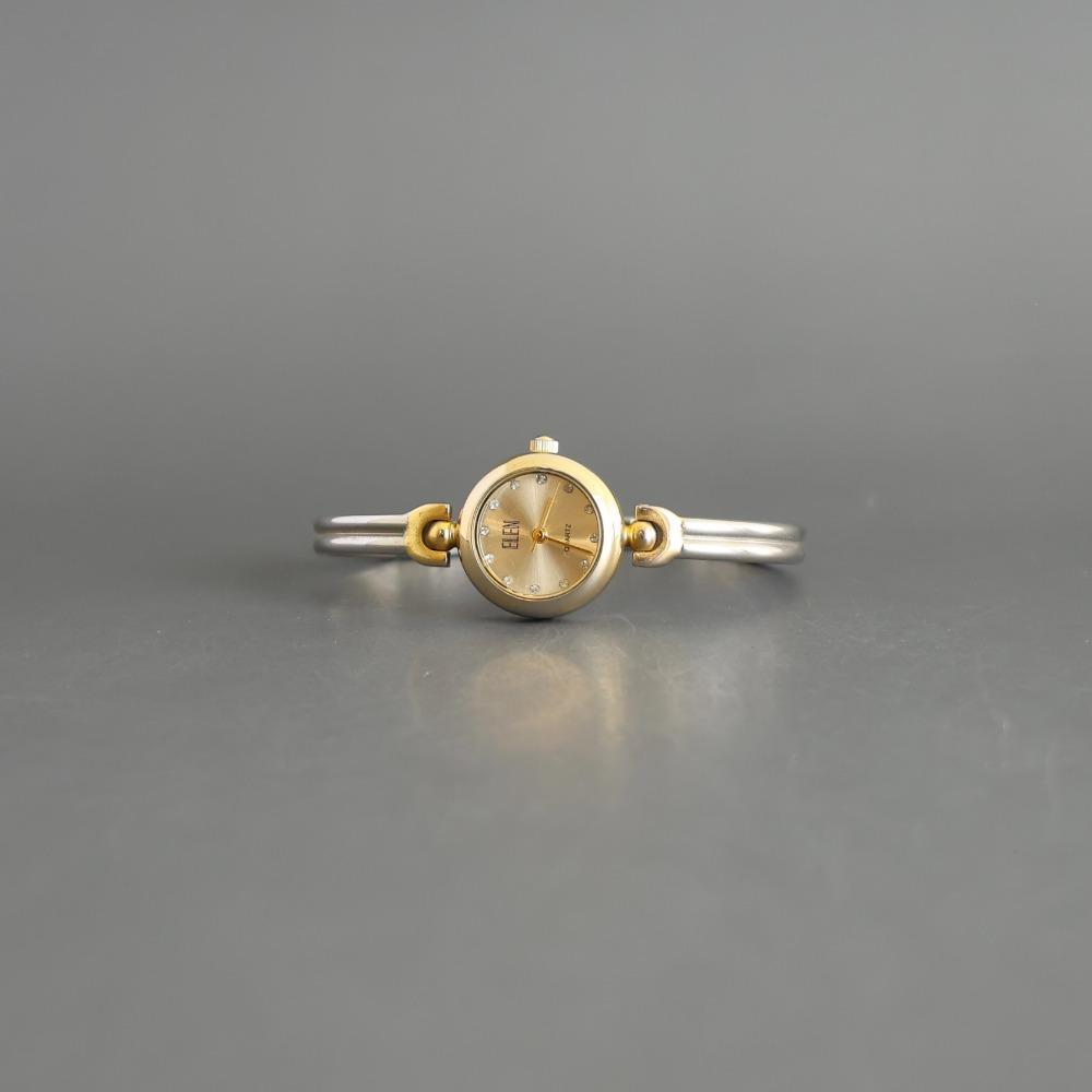 ELEN Antique gold slim metal watch