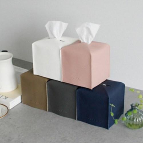 호텔감성 인조가죽 정사각 티슈케이스 5color