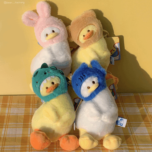 (1+1할인) 동물 모자 갸우뚱 오리 인형 열쇠고리 키링 커플 우정템 4종류