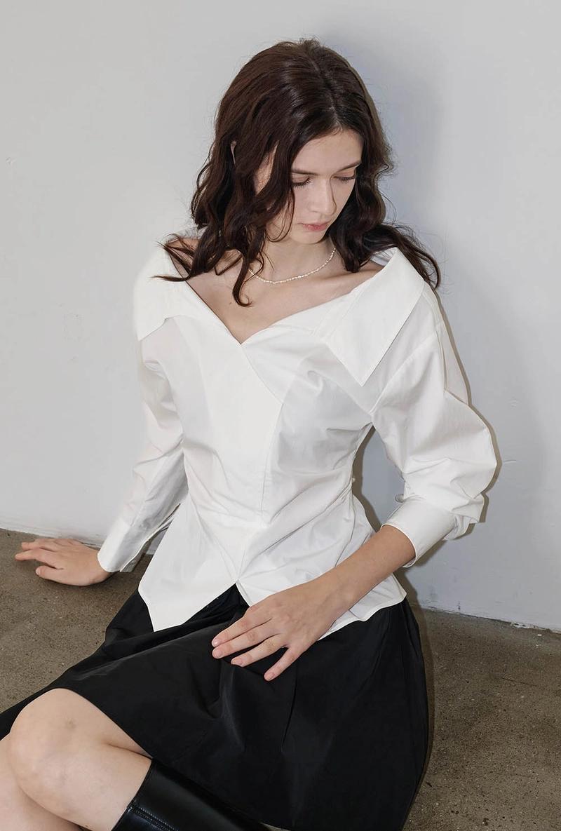 L'autre de min - [XS사이즈추가][24FW] Lautre Amanda White Off - shirts