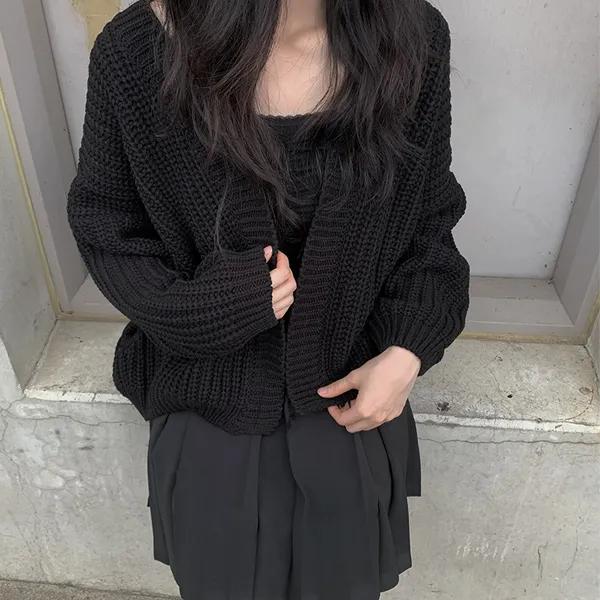 샤샤 도톰 하찌 루즈핏 가디건