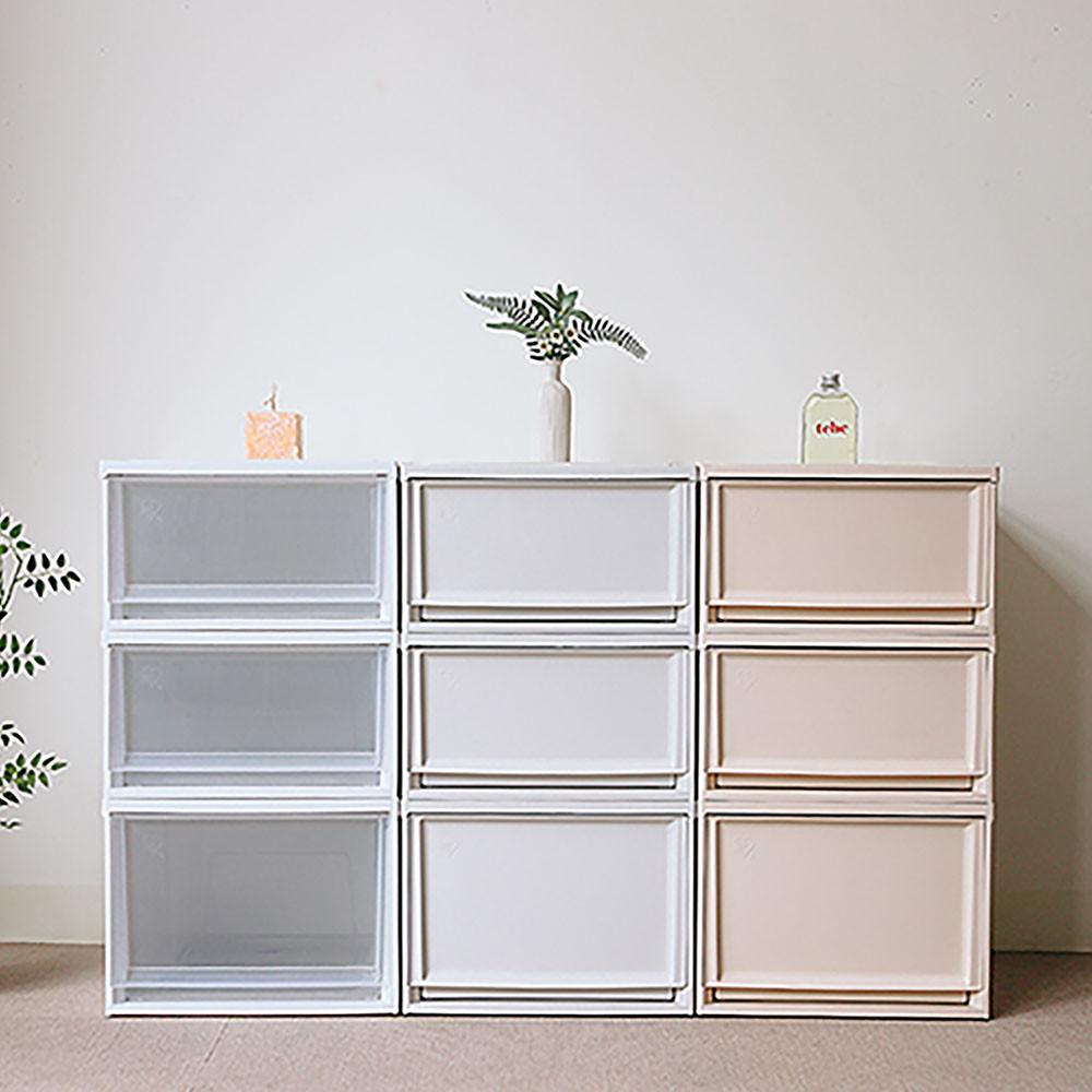 아이리스 컬러 투명 플라스틱 서랍장 수납장 수비르 시리즈