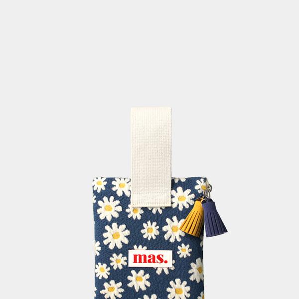 Strap pouch _ Knit daisy navy