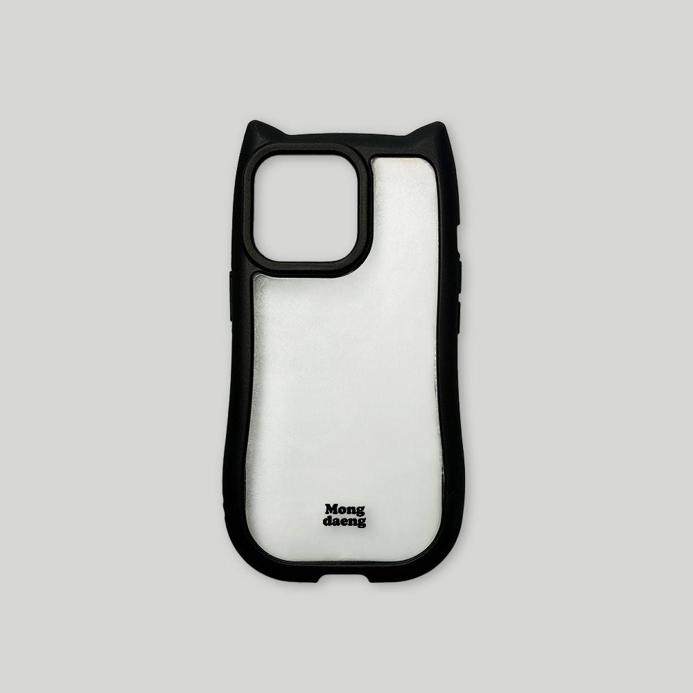 [29CM 단독]_Mongdaeng Black Devil cat iphone Case 악마뿔 고양이 블랙 TPU 케이스