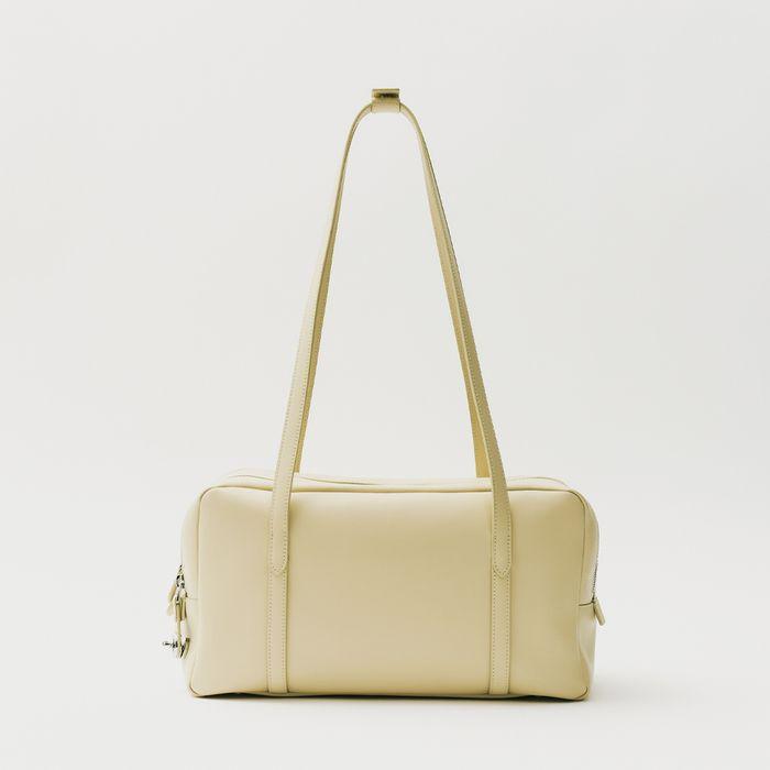 Soft box boston bag Lemon beige