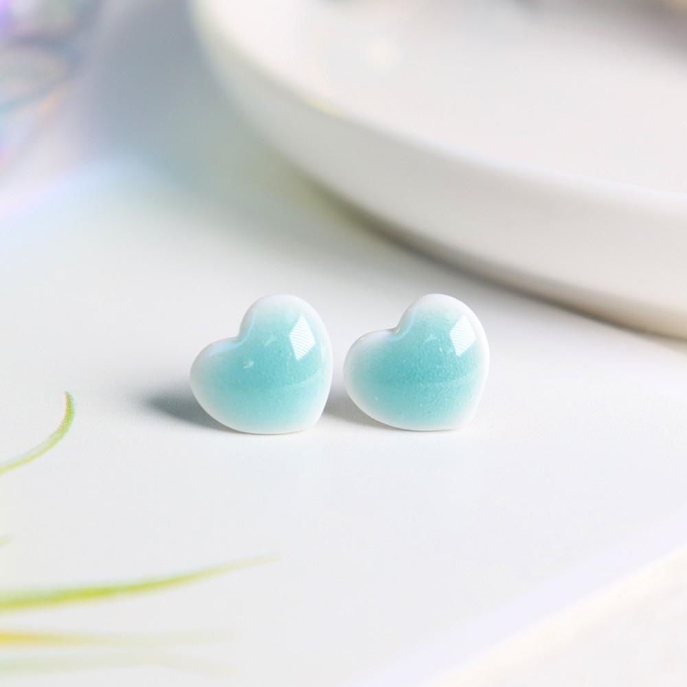 고급 도자기청자 귀걸이 하트(소) 전통 패션 악세사리 예쁜 외국인선물