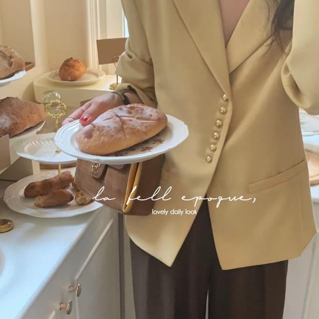 매트 사이드 단추 테일러드 자켓