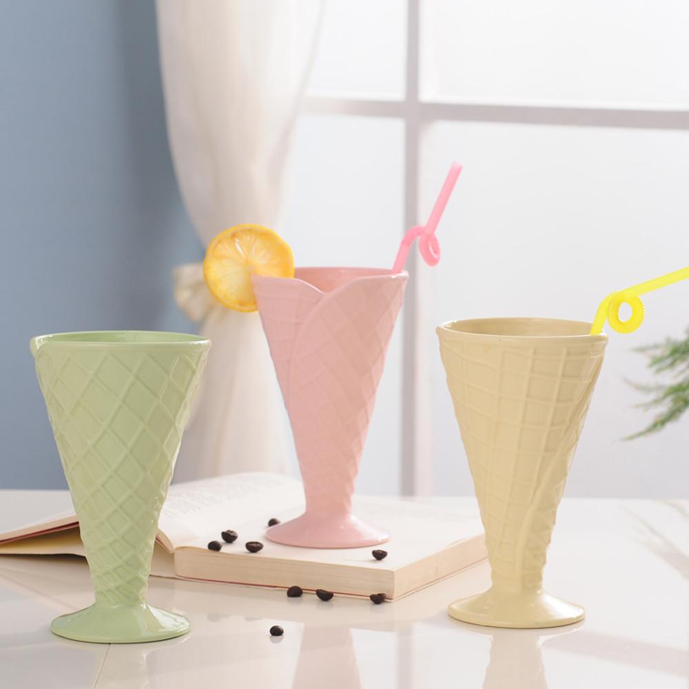 파스텔 아이스크림콘 모양 컵 칵테일 고블렛잔 독특한 파티잔