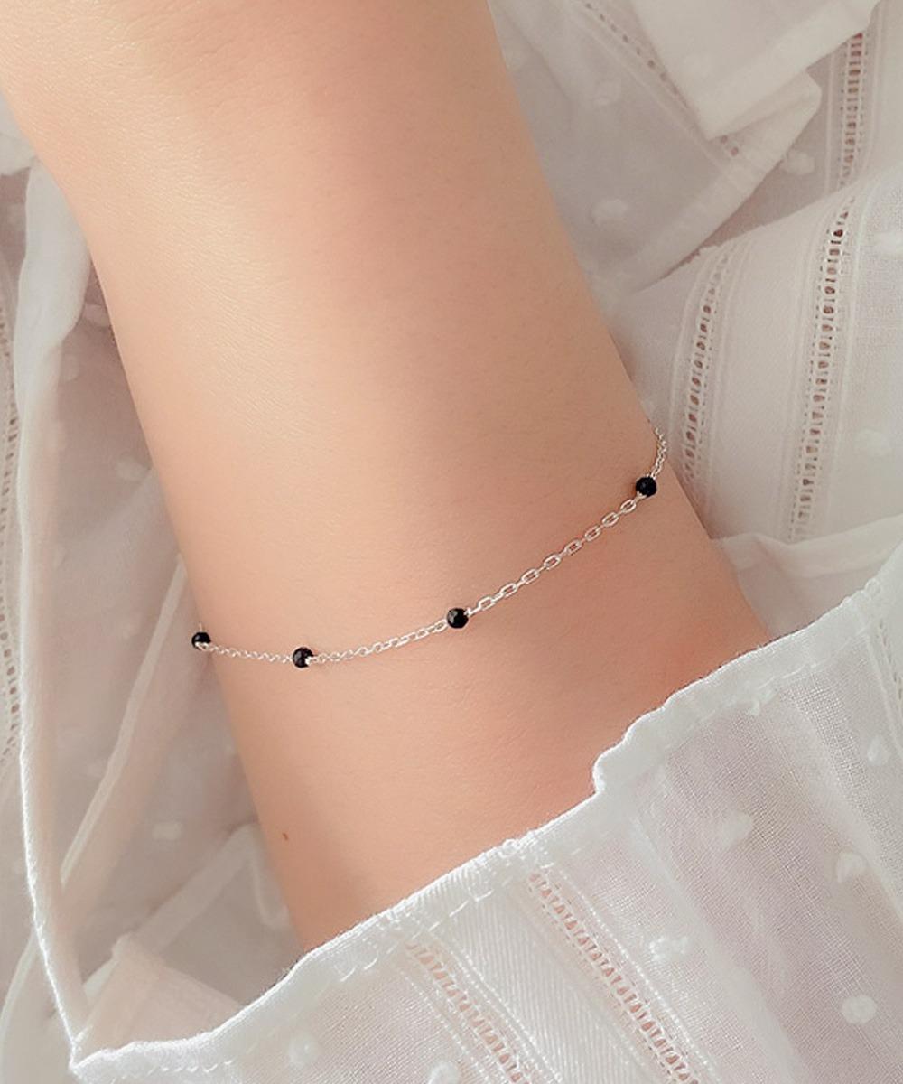 [무배] 실버925 천연 블랙 오닉스 원석 팔찌 2colors