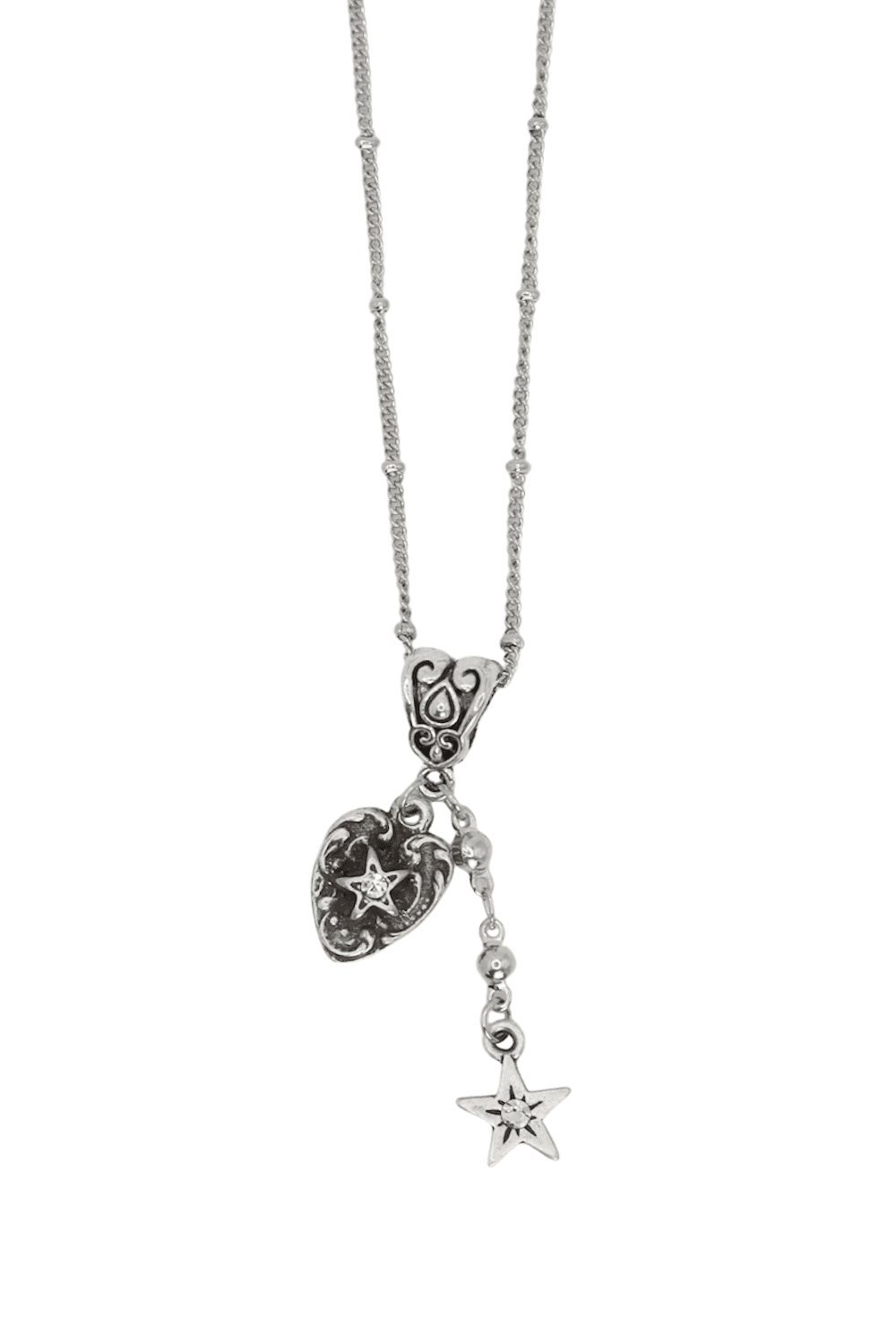 [821] vintage two star necklace