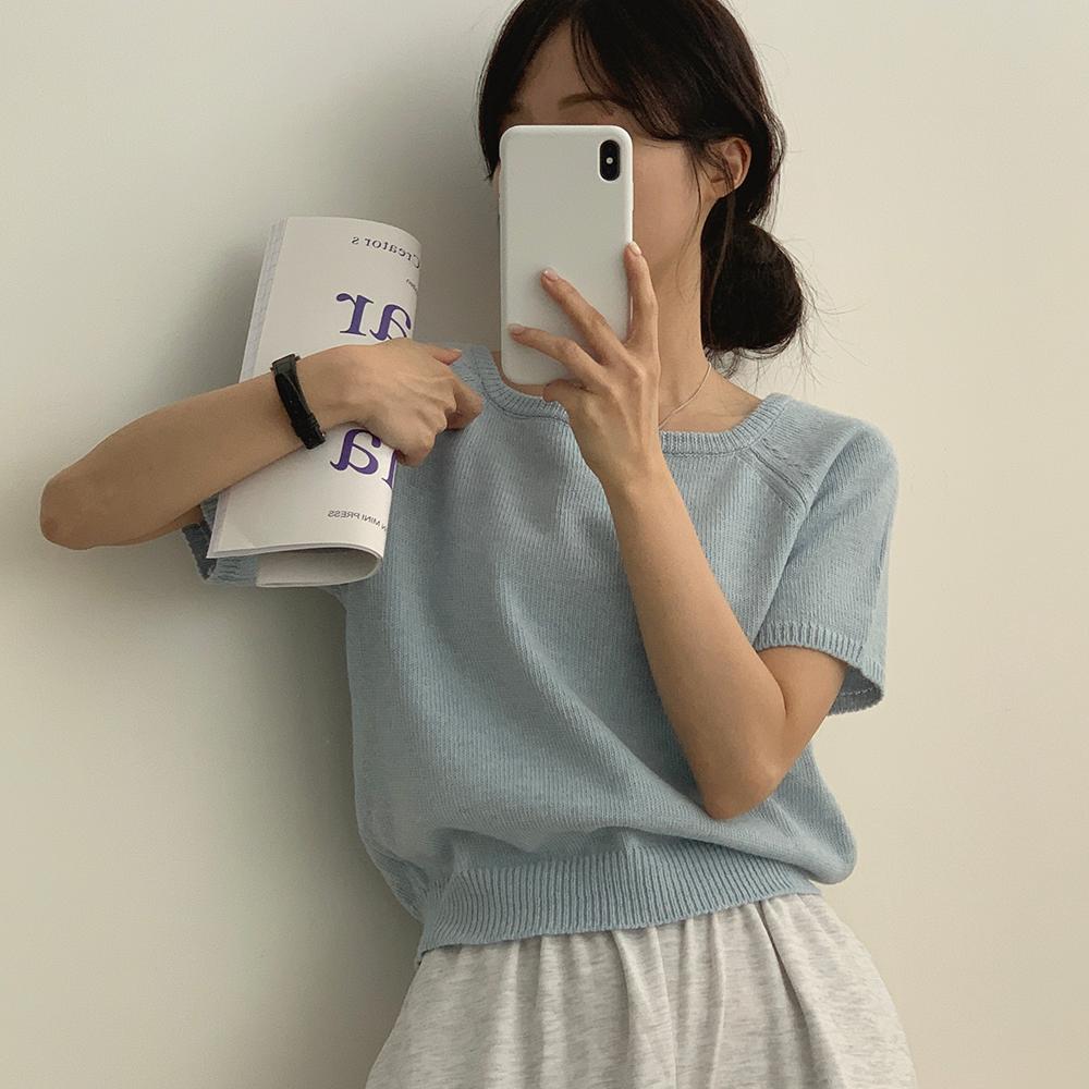 슬로우베리 [ 무료배송/데일리/핏예쁨დ ] 베리 반팔 u넥 니트