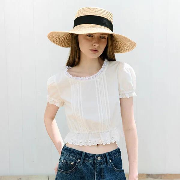 CROP LACE BLOUSE WHITE