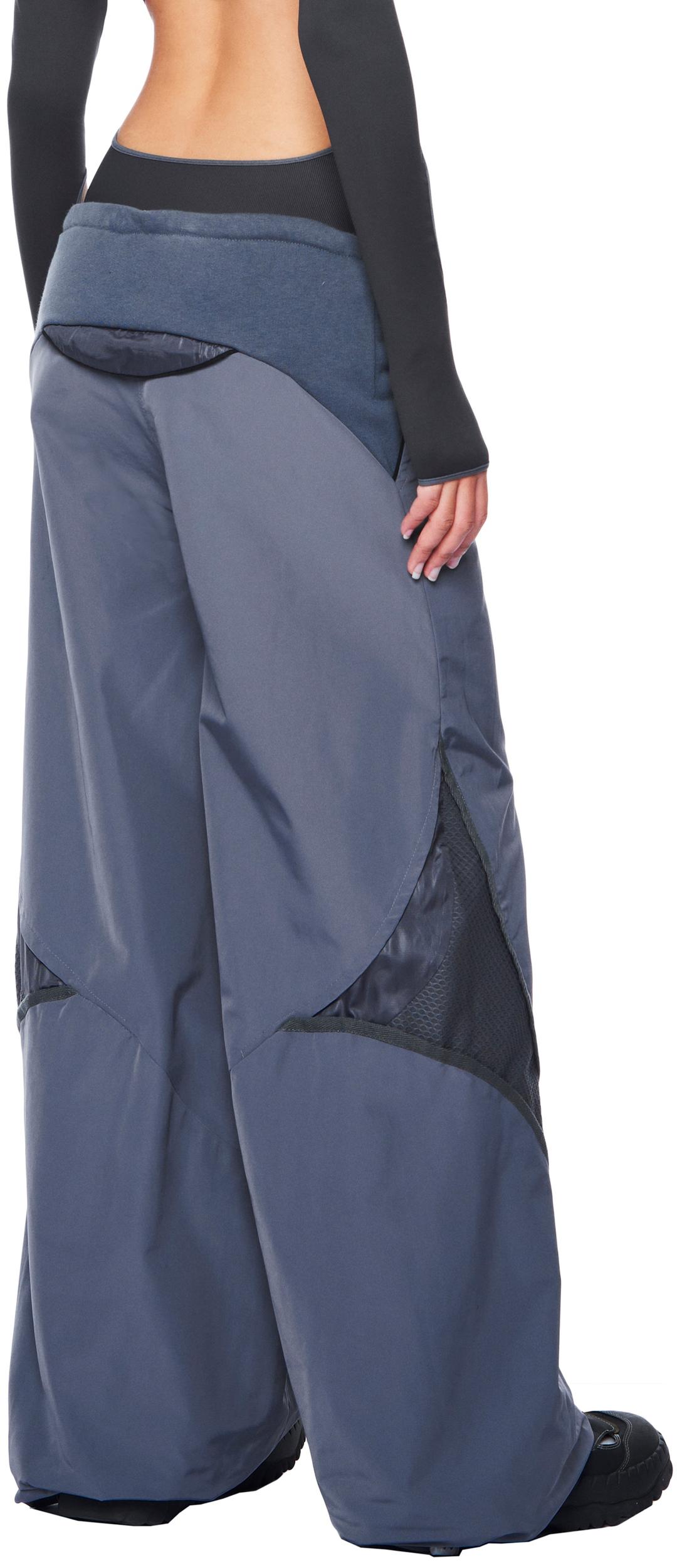 LOW CROTCH WIDE PANTS - DARK GRAY / 1