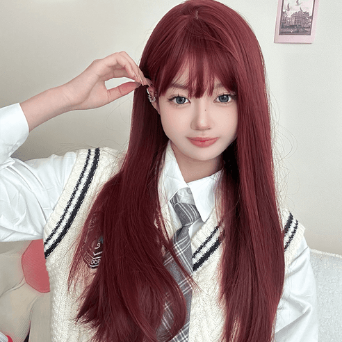 LUMANOKI 여성 롱 스트레이트 통가발 65cm - 가발/붙임머리 | 쿠팡