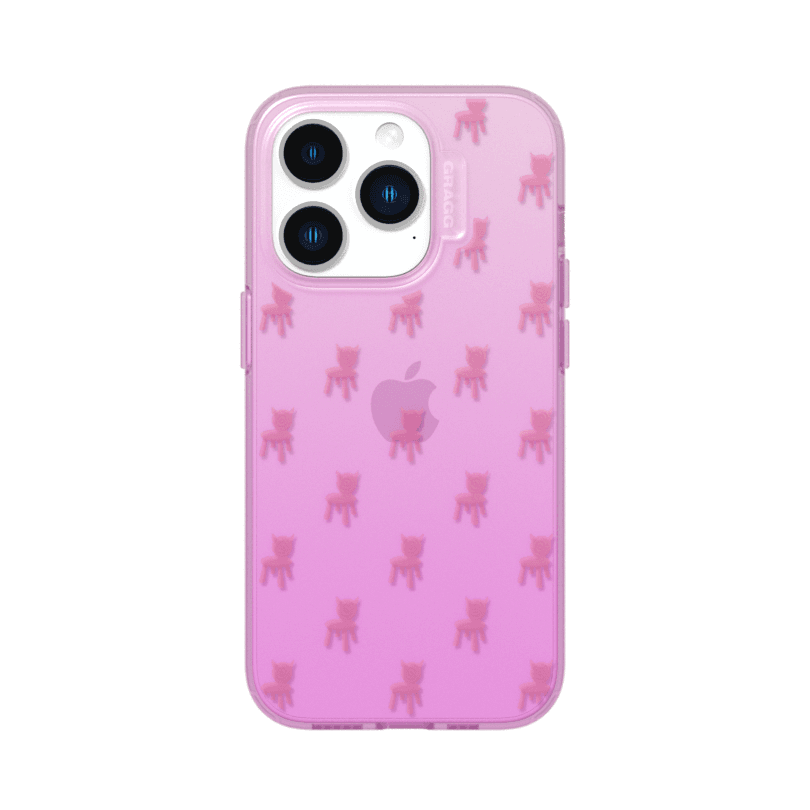 DOUBLE SQUARE CASE-CLEAR PINK