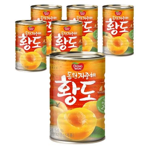 동원 지중해 황도 통조림, 410g, 6개 - 과일/팥빙수 통조림 | 쿠팡