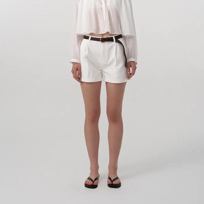 Vibrant White Denim Shorts
