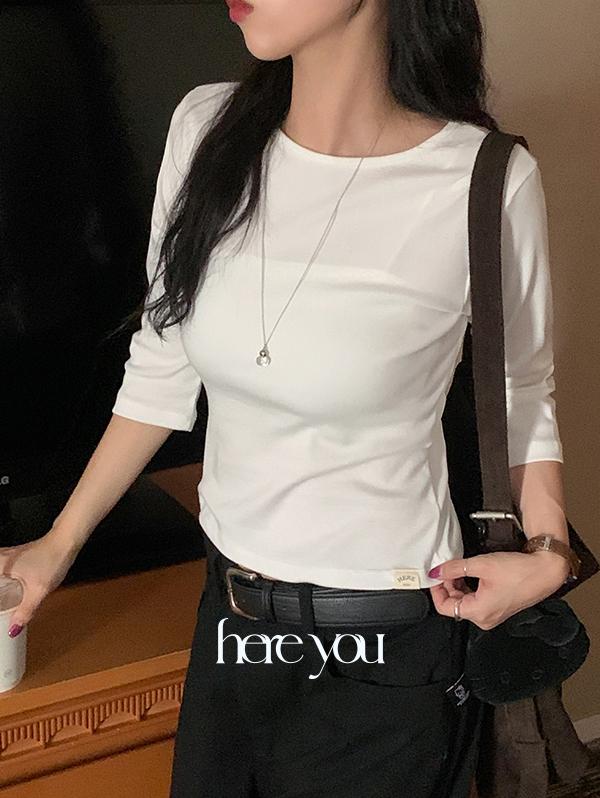 유리에 주문폭주💗 [here you] 아워 베이직 7부 T - 3color (7부티/기본티셔츠/가을티셔츠/핏보장/데일리/베이직/히얼유)