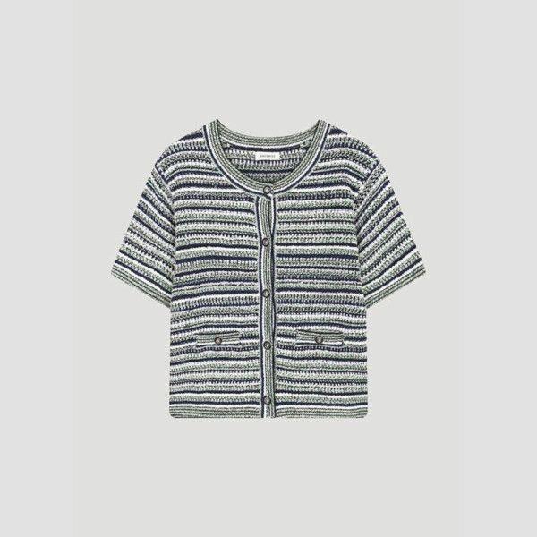 믹스드 니팅 버튼 가디건 SSKCDO21070