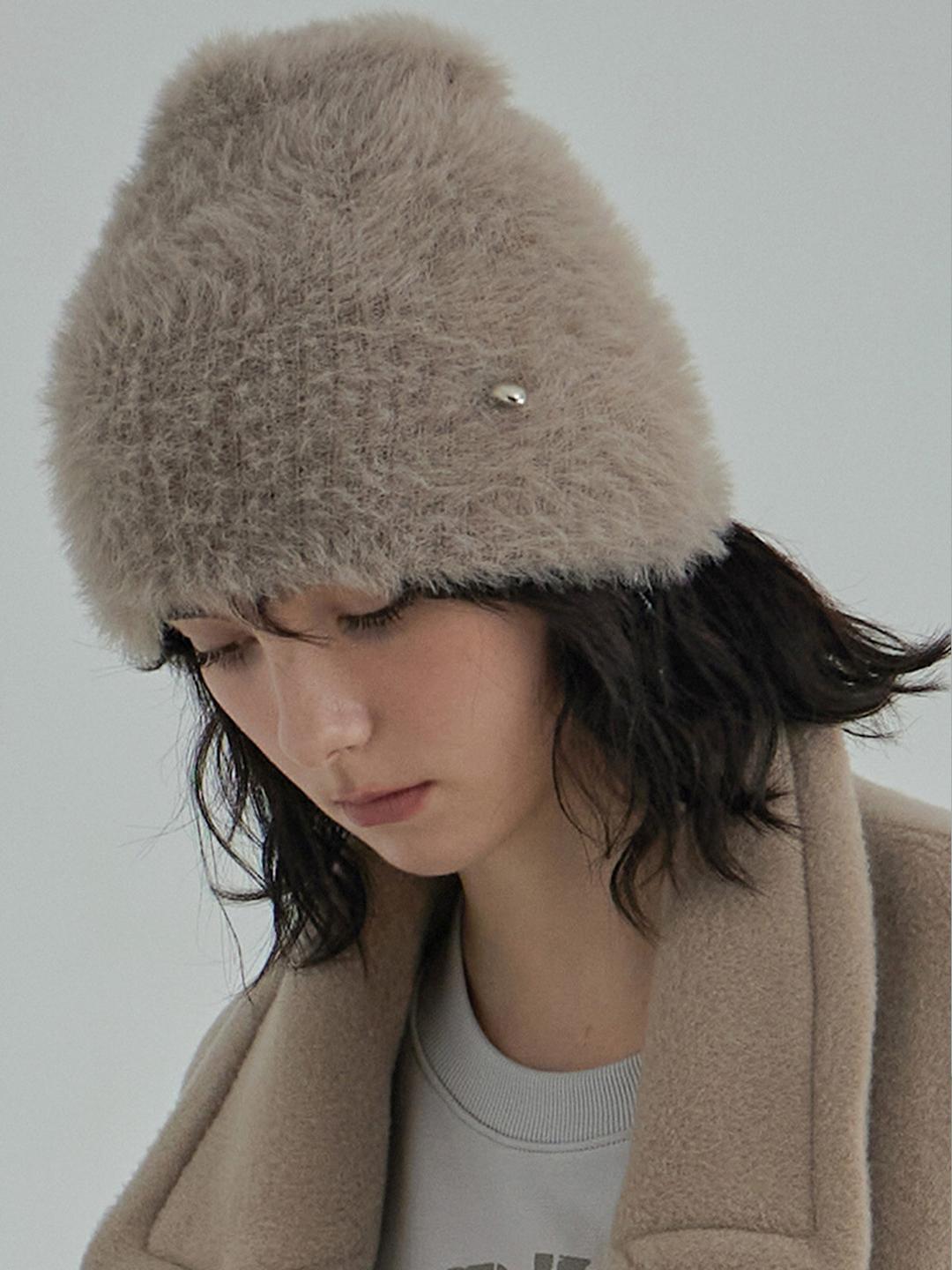 Soft Angora Beanie - Ash Beige