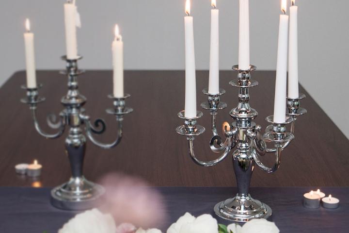 다마스크 메탈 5봉 테이퍼 촛대 테이퍼 양초용