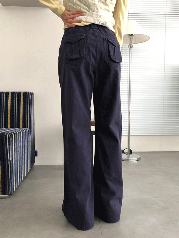 히어 부츠컷 코튼 팬츠