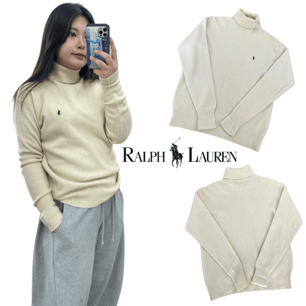 폴로 랄프로렌 아이보리 터틀니트