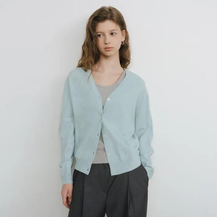 Washable V-neck cardigan_7colors
