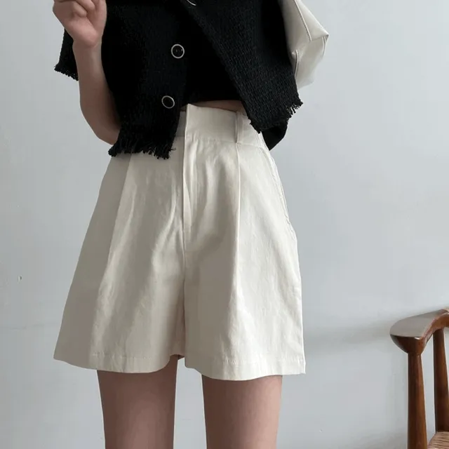 4컬러 미니멀4부) 활동편한 핀턱 크레마 데일리 베이직 와이드 4부 반바지