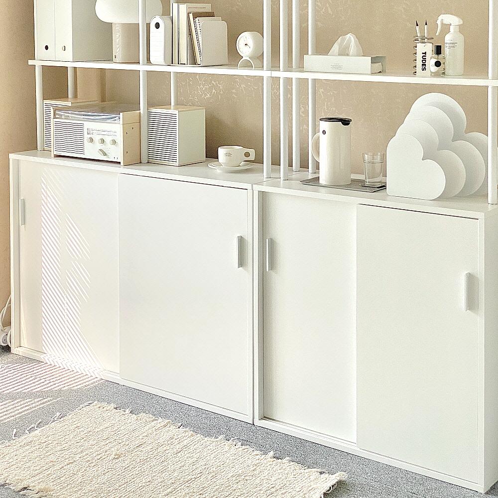 포더홈 플레인 슬라이딩수납장/공간분리 미닫이 수납장