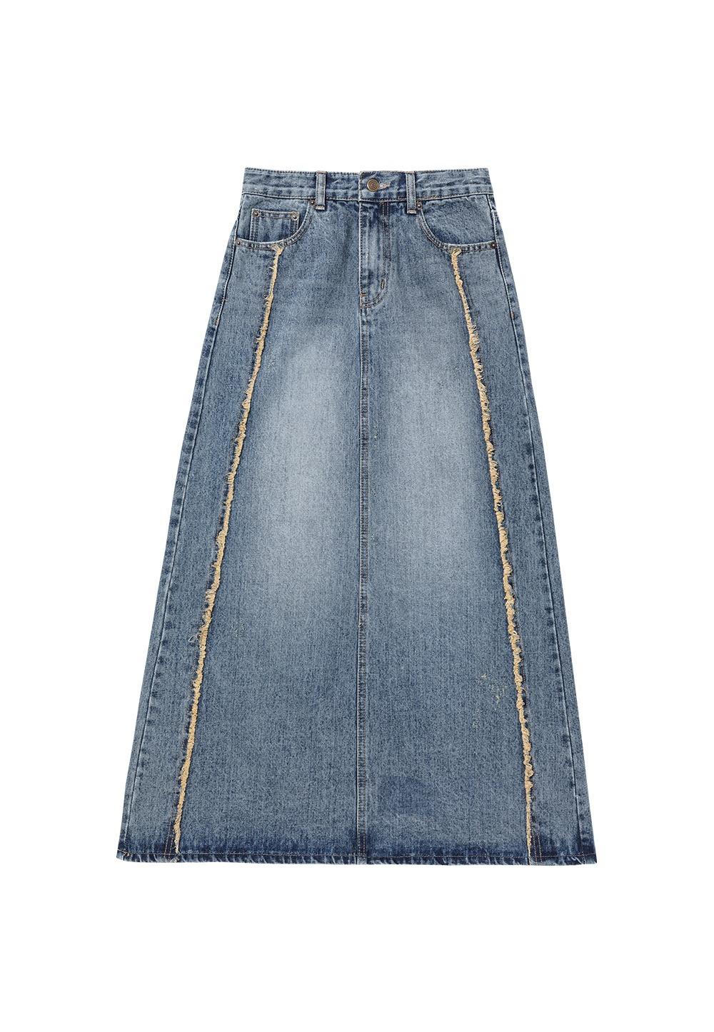 Tin denim maxi skirt - INDIGO