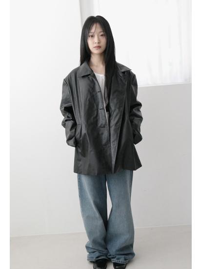 에프터먼데이 플랩 오버 레더 자켓 (2c)