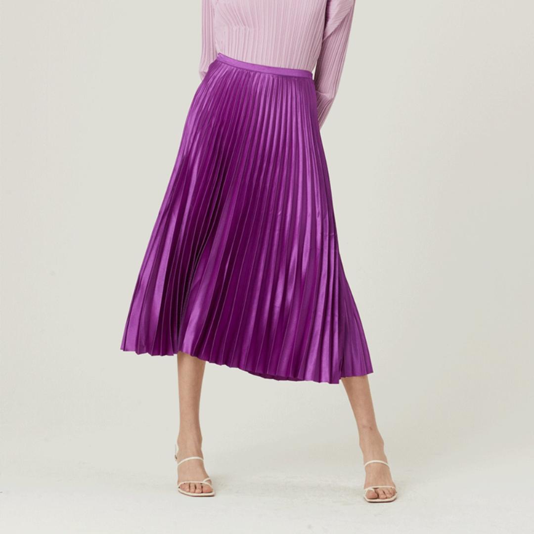 (sold out) 21SS ACCORDION PLEATS SKIRT [PURPLE]