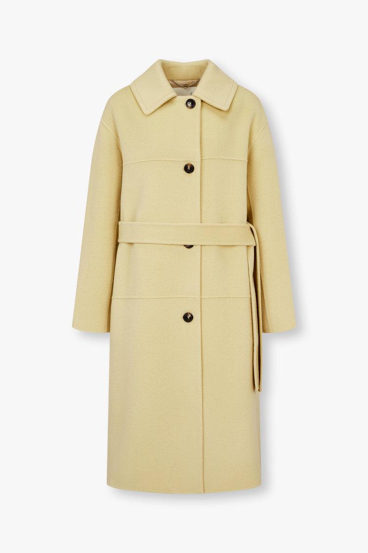 벨티드 버튼업 캐시미어 블렌드 코트