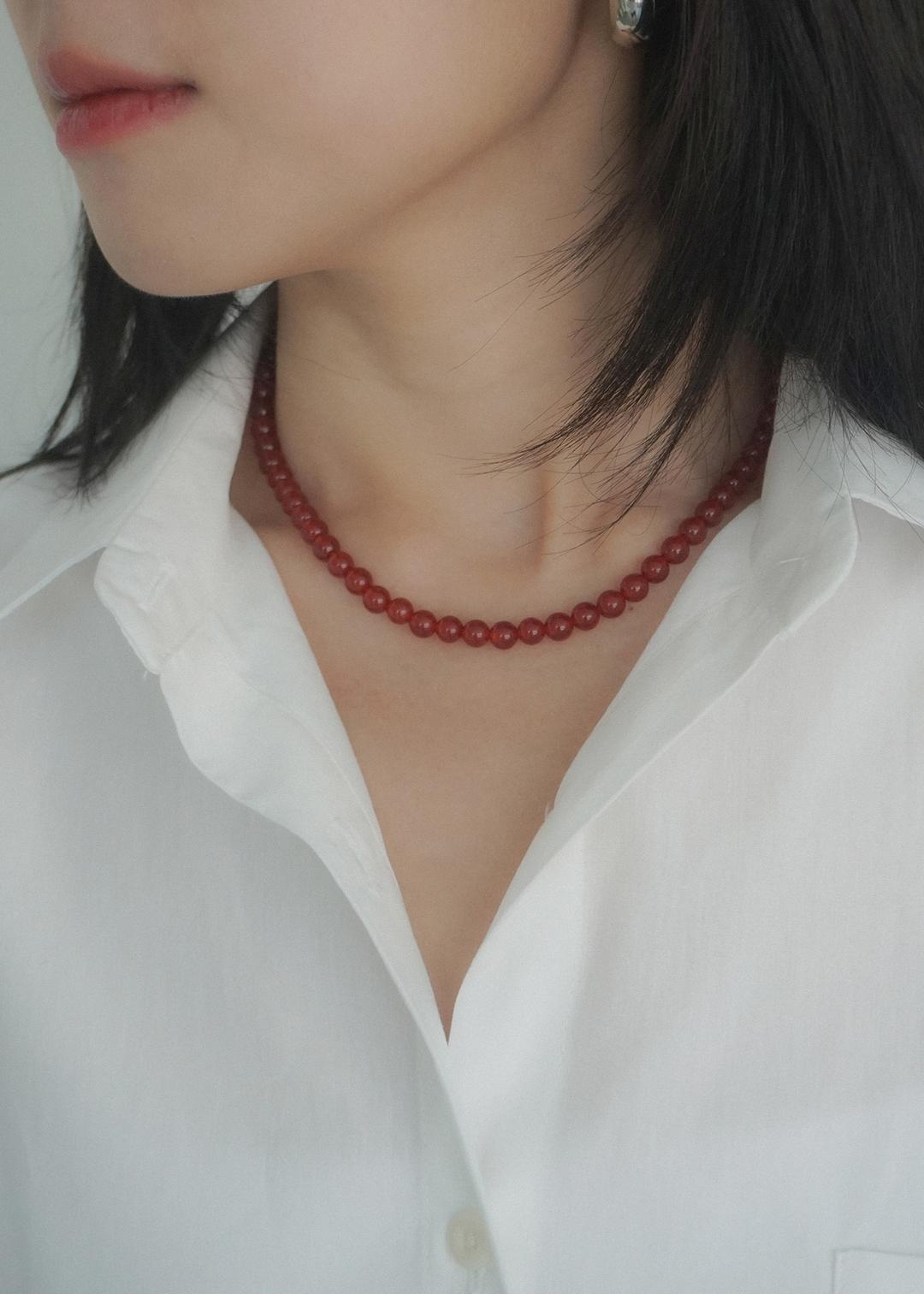 [Monoa Made] carnelian necklace_6mm