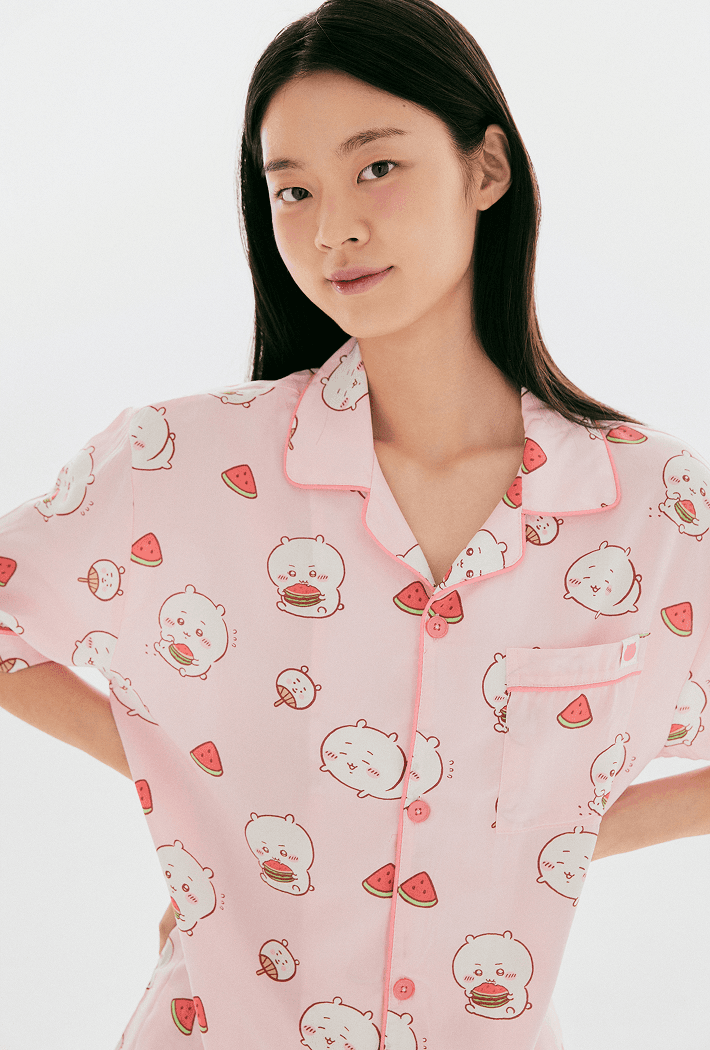 [먼작귀] 먼가 작고 귀여운 여름 반팔 파자마(PINK)_SPPPG25U05