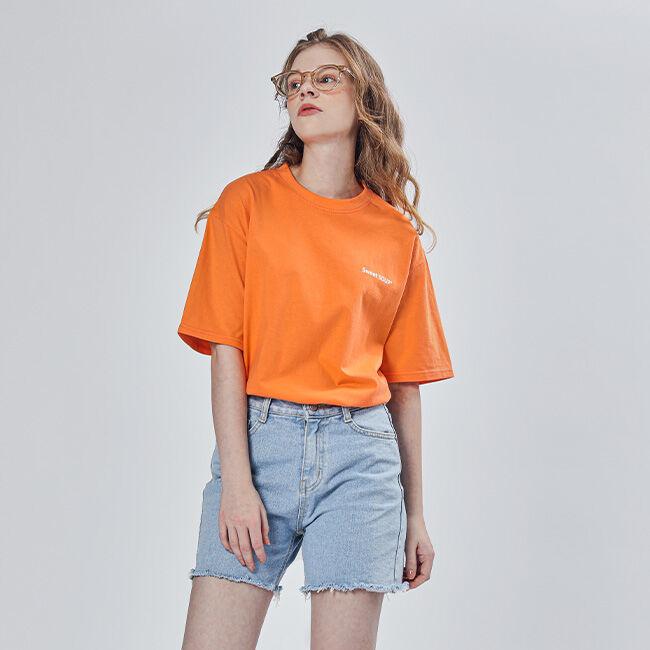[시그니처 라인] 백 스위트 프린트티셔츠 [ORANGE](WX4STF3)