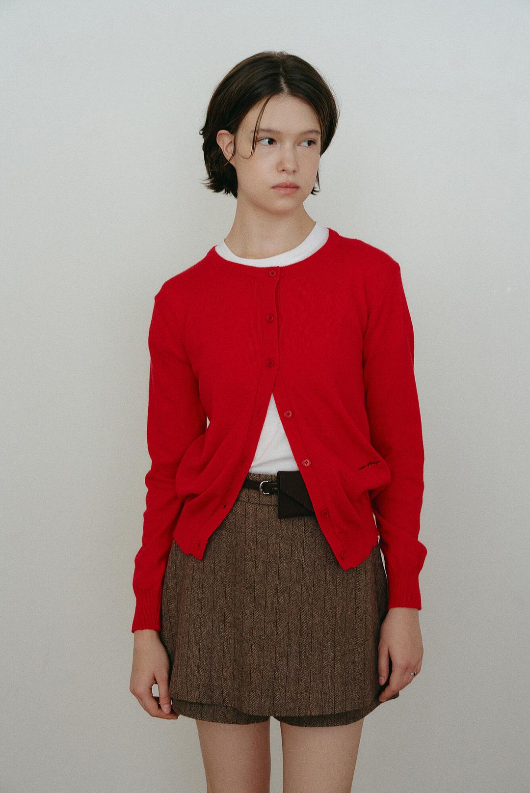 SOFT MINIMAL CARDIGAN (RED)