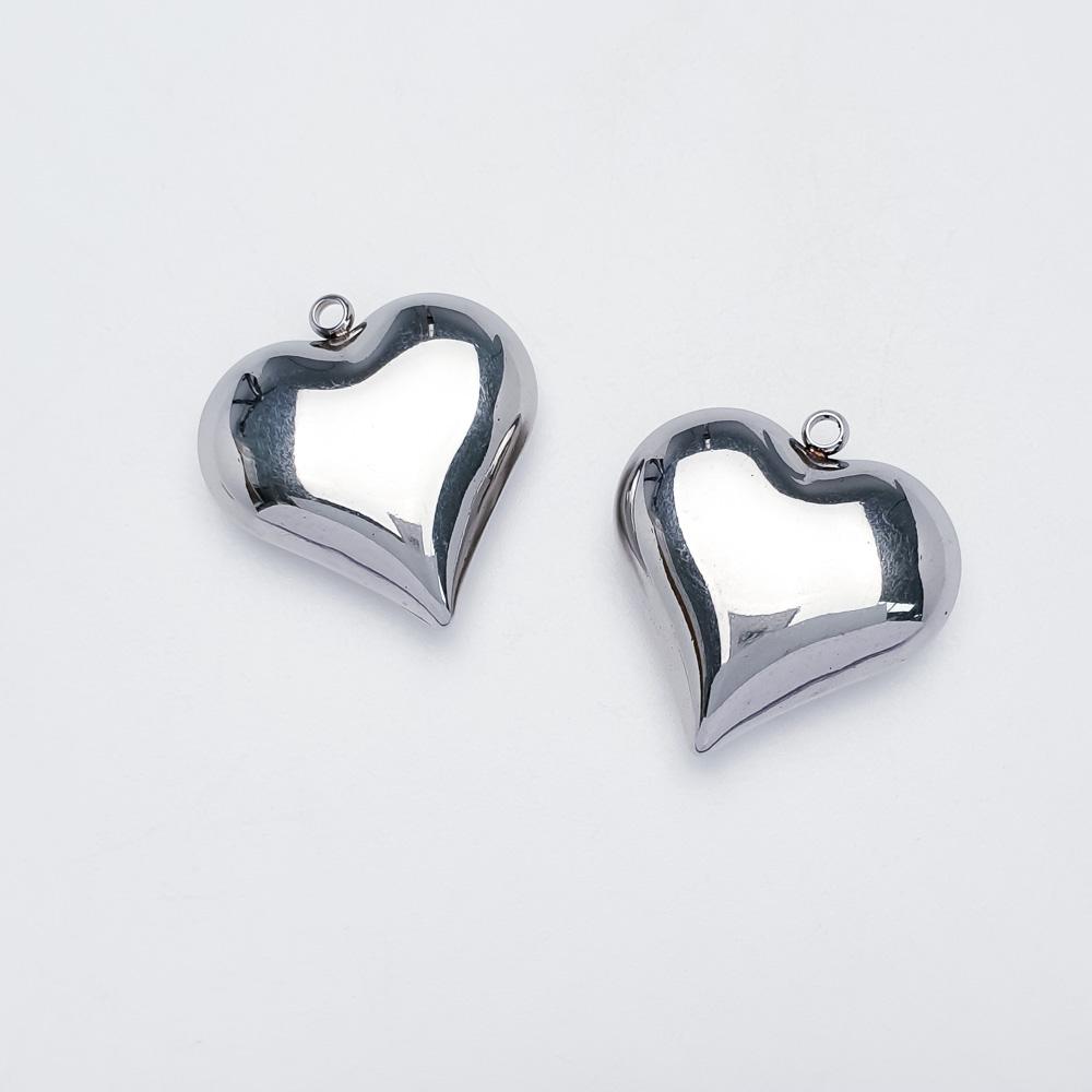 써지컬 빅 통통 볼드 하트 펜던트 악세사리 부자재